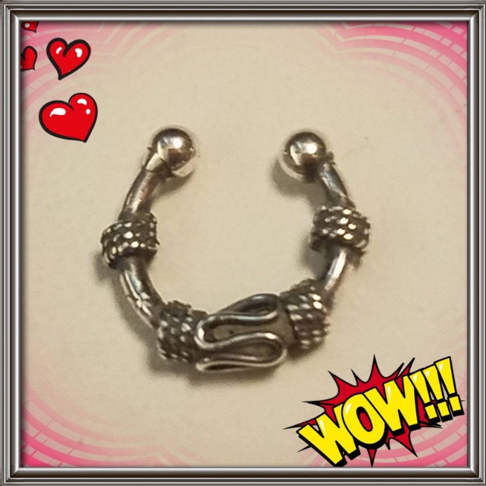 Faux body jewelry in sterling silver